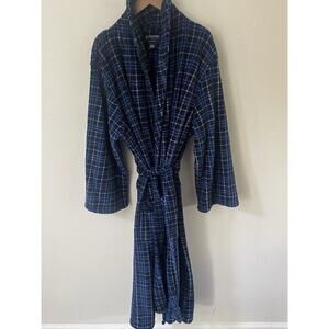 Stafford Robe Mens One Size Regular Fit Blue Soft Plush Belted Dad Granddad 80’s